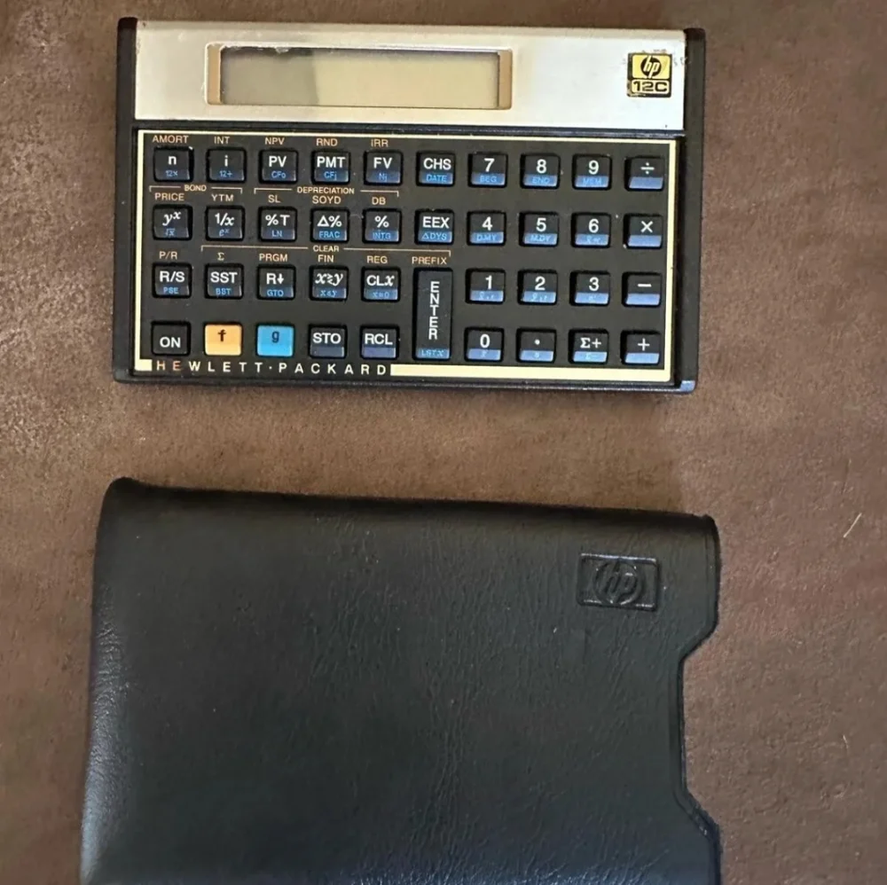 HP 12C Platinum Financial Calculator, Black and Silver